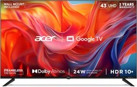 Acer 109 cm (43 inches) G Series 4K Ultra HD Smart LED Google TV AR43GT2851UDFL (Black)