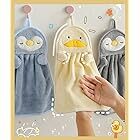 wolpin Microfiber Hand Towel (37 x 25 cm) Face Towel Ultra Soft Super Absorbent Towel for Men & Women, Kids, Bathroom Kitchen Napkin Hanging Washbasin (Blue Penguin)