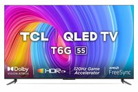 TCL 139 cm (55 inches) 4K Ultra HD Smart QLED Google TV 55T6G (Black)