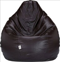 Amazon Brand - Solimo Xl Bean Bag Filled With Beans (Brown) (Faux Leather)