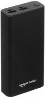 Amazon Basics 20000Mah Lithium Polymer 18W Fast Charging Power Bank | Triple Output (Type C, 2 USB) and Dual Input (Type C, Micro USB) Ports | Metallic Body, Black