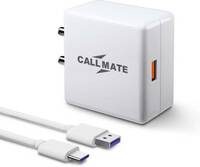 Callmate 25 W 5 A Mobile Charger with Detachable Cable  (White, Cable Included)
