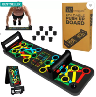 Manogyam 10in1Portable Board with Strong GripHandle for ChestPress Home&Gym Exercise Push-up Bar  (Black)