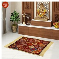  Kuber Industries Prayer Mat | Velvet Aasan Mat | Meditation Prayer Carpet Mat | Pooja Aasan Mat | Rangoli Square Prayer Mat | Traditional Prayer Mat | Small | Multicolor, 62 Centimeters 