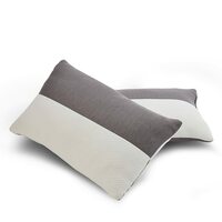 Wakefit Height Adjustable Hollow Fiber Sleeping Pillow With Zip | Set Of 2 (White And Grey, 27 X 16 Inch)