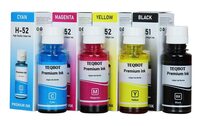 Teqbot Refill Ink Tank Bottles Gt-51 Gt-52 for Hp Printers Deskjet 5810,5811,5820,5821,310,315,316,319,410,415,416,419,hp Smart Tank 115,500,510,515,516,720,750,790 Printers Pack of 4 Bottle (Cyan, Magenta, Yellow, Bla