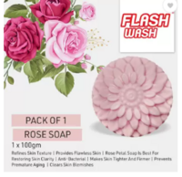 FLASH WASH Rose Handmade Glycerine Vegan Cruelty Free Natural Soap  (100 g