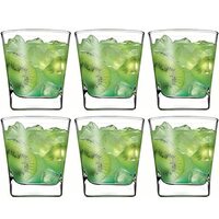 Pasabahce Glass Carre Water/Juice/Whisky Tumbler 205 ml 6 Pcs Set, Transparent (PB Carre)