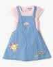 INF FRENDZ Embroidered Dungaree Dress with T-Shirt