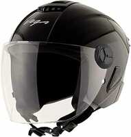 Vega Aster Dx Open Face Helmet Black, Size:L(59-60 Cm) - Motorcycling