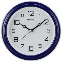 Solimo Abstract Wall Clock | Round | Plastic | 8 Inch | Blue