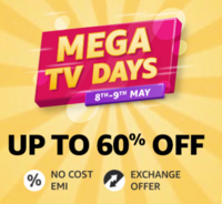 Amazon Mega TV Days Upto 60% Off + Bank offer (8-9 May)