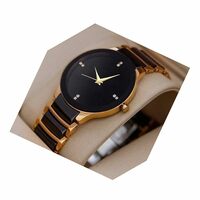 Acnos® Premium Brand - Analogue Men's Watch (Black Dial Multi Colored Strap) (1.Gold)