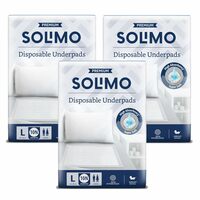 Solimo Premium Underpads, Large (Size: 90 X 60 cm) Unisex, High Absorbency, Super soft, Pack of 30 