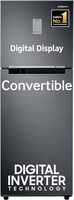 Samsung 236 L, 3 Star, Convertible, Digital Inverter with Display Frost Free Double Door Refrigerator (RT28C3733B1/HL, Black Matt, 2024 Model)