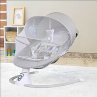 R for Rabbit Cocoon The Smart Auto Swing, Adjustable Rocking Chair with Music, Hanging Toys, Mosquito Net, Electric Baby Bouncer seat for Newborn Baby, Infant | with 6 Month Warranty (Grey Multi)