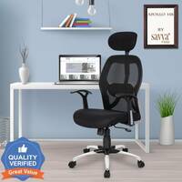 SAVYA HOME Apollo HBCB Mesh Office Executive Chair  (Black, Optional Installation Available)