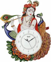 Ajanta Wall Clock for Home Study Living Room and Office (Multicolor, Wood) Medium