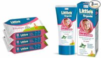 Little's Soft Cleansing Baby Wipes, 80 Wipes (Pack of 3) and Little's Organix Diaper Rash Cream
