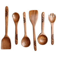 AUFLA ARS 6 Pcs Non Stick Rosewood/Sheesham Wood Cooking Spoon Set (Durable & Versatile, Brown)
