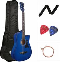 Juarez Lindenwood Acoustic Guitar, 38 Inches Cutaway, Jrz38C With Bag, Strings, Pick And Strap, Blue