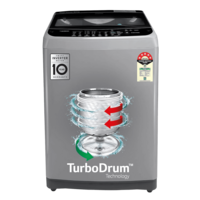 LG 9 kg 5 Star Inverter Fully Automatic Top Load Washing Machine (T90SJSF1Z.ASFQEIL, Smart Inverter Technology, Middle Free Silver)
