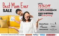 Pepperfry Best Mom Ever Sale- Up to 75% OFF + 20% Cashback + Free Shipping on Everything 