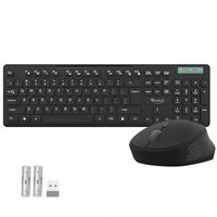 Quantum Wireless Keyboard and Mouse Combo, 12 Months* Battery(Cells Included), Nano Receiver, Silent Keys 800/1200/1600 DPI, Chiclet Keys Spill Resistant Keyboard for PC/Laptop, 1 Yr Warranty (Black)