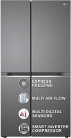 LG 655 L Frost Free Side by Side Refrigerator with Smart Inverter Compressor, Express Freeze & Multi Air-Flow  (Dazzle Steel, GL-B257HDSY)