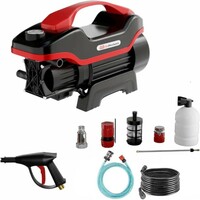GoMechanic Car Washer High Pressure Pump Machine - Portable Washing Gun - 2200 Watts, 140 Bars & 7.5L/Min Flow Rate - 8 Meters Outlet Hose for Car, Bike & Home Cleaning Purpose (Black-Red)