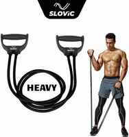 SLOVIC Exercise & Stretching Resistance Band Set For Men & Women Workout Heavy Resistance Tube (Black)