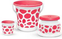 MILTON Duplex Spa 3 Piece Set, Red | 20 Ltrs Bucket, Mug & Stool | Bathroom Accessory 20 L Plastic Bucket (Red)