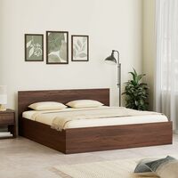 Amazon Brand - Solimo Altamore Engineered Wood King Bed with Storage, Non Woven Base (Walnut Finish)