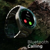 Fire-Boltt Quantum Luxury & Sporty Stainless Steel with Free Silicone Strap Smartwatch, 1.28" Bluetooth Calling, 2 Looks in 1 Watch, High Resolution of 240 * 240 Px & TWS Connection (Green)