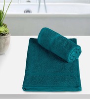Pepperfry Flash Deal - Teal Cotton Solid 350 GSM Hand Towels (Set of 2)