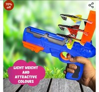  ToyMagic Airplane Launcher Gun with 4 Foam Planes|Indoor & Outdoor Catapult Toy Gun|Glider Aircraft Shooting Activity Game|Best Birthday Gift|Action Toy for Kids 4+|Safe & Fun for Kids|Made in India 