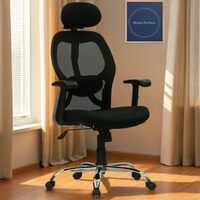  Home Perfect Executive Ergonomic Office Chair Height Adjustable Seat, Push Back Tilt Feature Study Chairs- Black (Hp 001) - Metal 