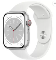 Apple Watch Series 8 GPS + Cellular with ECG app, Temperature sensor, Crash Detection  (White Strap, Regular)