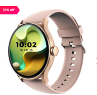 beatXP Flare Pro Bluetooth Calling Smartwatch with 1.39 inch HD Display & IP68 (Champagne Gold) 