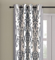 Grey Traditional Polyester 7 Ft Semisheer Eyelet Door Curtains (Set of 2)