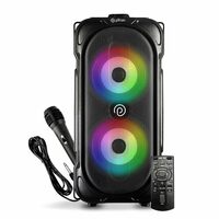 pTron Fusion Party v2 40W Karaoke Bluetooth Party Speaker with 3M Wired Microphone, Dual Drivers, RGB Lights, USB/SD Card Playback, Auto TWS Function & Remote Control (Black)