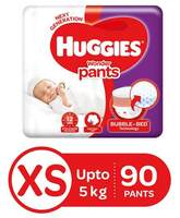 Huggies Wonder Pants Newborn - Extra Small (NB-XS) Size Baby Diaper Pants India's Fastest Absorbing Diaper - 90 Pieces