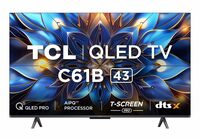 [ New Launch ]  TCL 108 cm (43 inches) 4K Ultra HD Smart QLED Google TV 43C61B (Black)