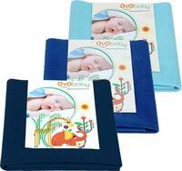 Oyo Baby Waterproof Bed Sheet Royal Sea 3 Small Size(70cm X 50cm) Rectangle Rectangle  (Fabric, Multicolor)