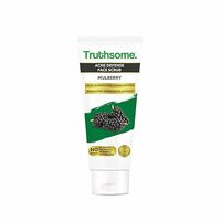 Truthsome Acne Defense Face Scrub with Mulberry & Tea Tree Oil - For Acne Prone Skin, No Silicones, Sulphates, Parabens, Phthalates - for Men/Women, Moisturizing Scrub, 100 ml