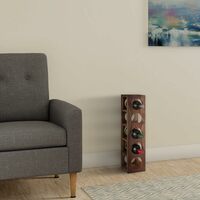 Amazon Brand - Solimo Inuva Solid Sheesham Wood Wine Rack, Natural Finish, Capacity of 5 Bottles