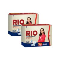 RIO Sanitary Pads for Women XXL, 20 Pads | Max Coverage 350 mm with 50%wider back, 2X High Absorption with Leak Proof Side Walls, Anti-Bacterial, Double Wings, Cottony Soft and Rash Free, Leak-Free, Odour Lock