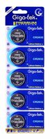 Giga-tek CR2032 Lithium Coin Premium Battery - Pack of 5 [Apply 40% off Coupon]