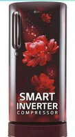 LG 185 L 5 Star Inverter Direct-Cool Single Door Refrigerator (GL-D201ASCU, Scarlet Charm, Base stand with drawer)