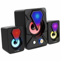 INSTAPLAY BLAST300 Gaming 2.1 Channel Stereo Bluetooth Multimedia Speaker with RGB Lights, USB Powered Wired Desktop Gaming Speaker with Extra Bass, Supports Bluetooth (Black)